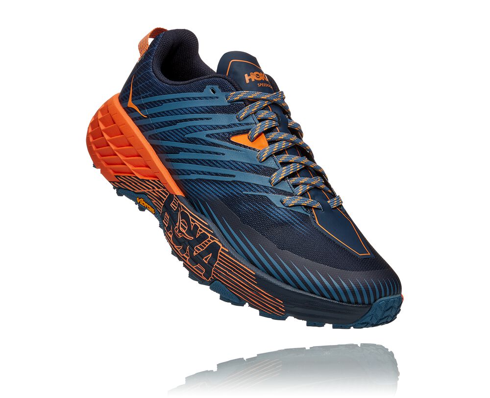 Hoka One One Speedgoat 4 Wides Herr Blå/Orange - SE-0782861